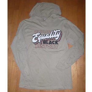 Womens "Equality -Celebrate Black History Month" Hooded T-Shirt Size Med NWT